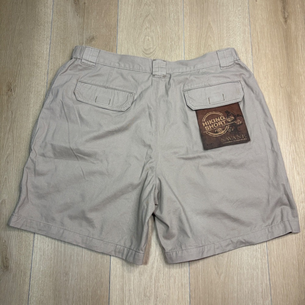 Savane Mens Hiking Cargo Shorts British Khaki Cotton Utility Sz. 38 NWT Gorpcore